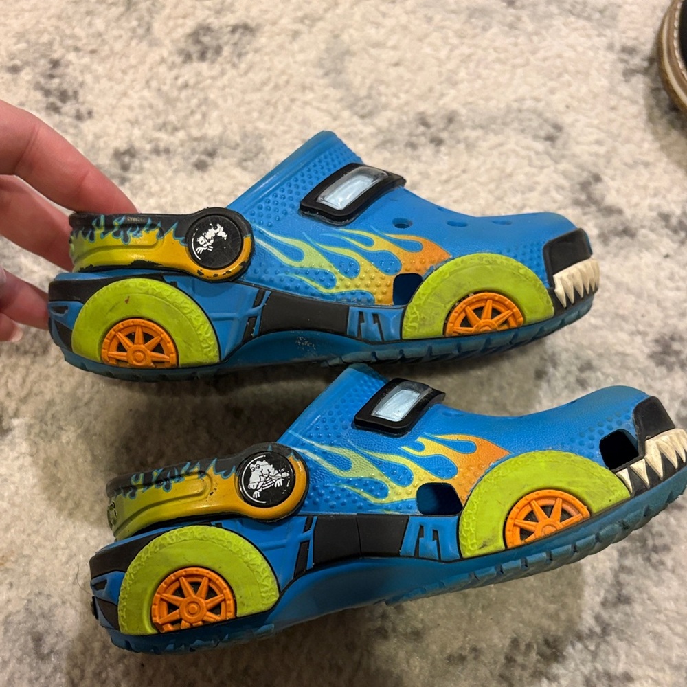 CROCS Kids Blue & Green monster truck Clogs